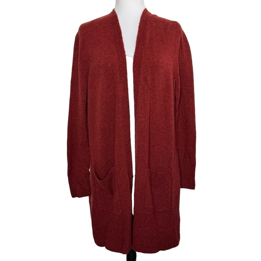 Madewell Cardigan Sweater Duster Merino Wool‎ Blend Rust Size M